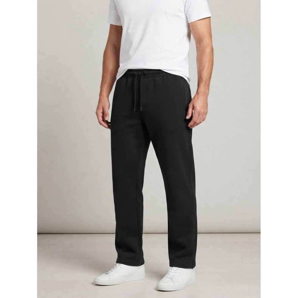 Athletic Works Men's Black Fleece Sweatpants Size 2XL 44-46 Drawstring Joggers